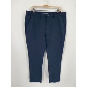 True Classic Pants Men 36x32 Navy Blue Cotton Blend Straight Leg Performance NWT